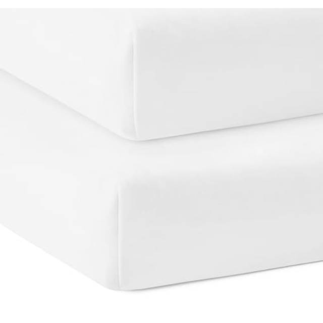 Bloomsbury Mill - Cot Sheets 120x60cm - Pack of 2-100% Organic Cotton Fitted Sheets for Baby, Crib, & Travel Matress - Soft and Breathable Baby