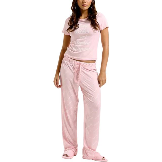 (Pink, XL) Juicy Couture Juicy Wishes Polyester Women's Pink Loungewear Set