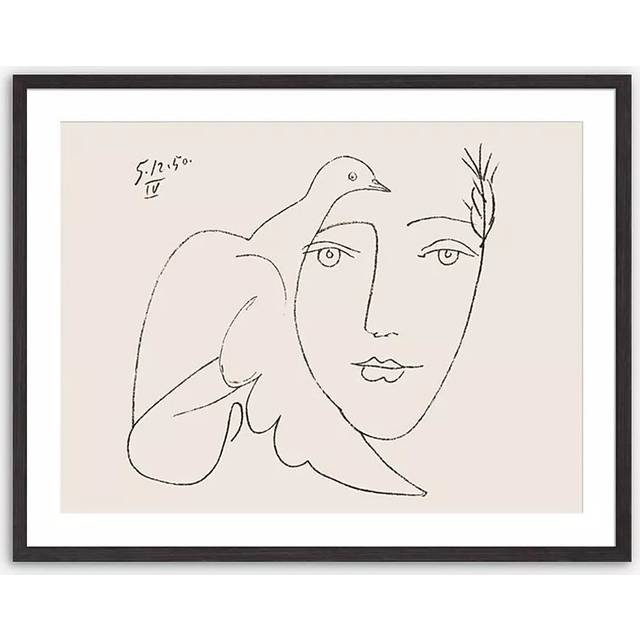 John Lewis Pablo Picasso 'Le Visage De La Paix' Framed Print & Mount, 62 x 82cm, White