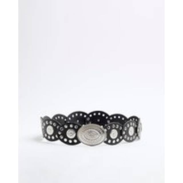 River Island Girls Black Faux Leather Western Disc Belt - 5-12 Yrs