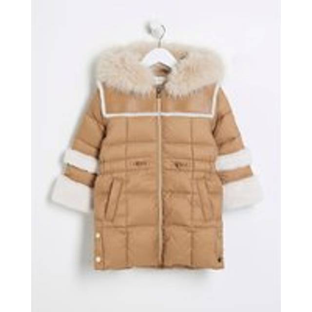 River Island Mini Girls Beige Puffer Jacket - 4-5 Yrs