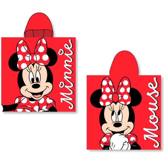 Girl's microfiber poncho Disney Minnie - Rouge - 50x100 cm