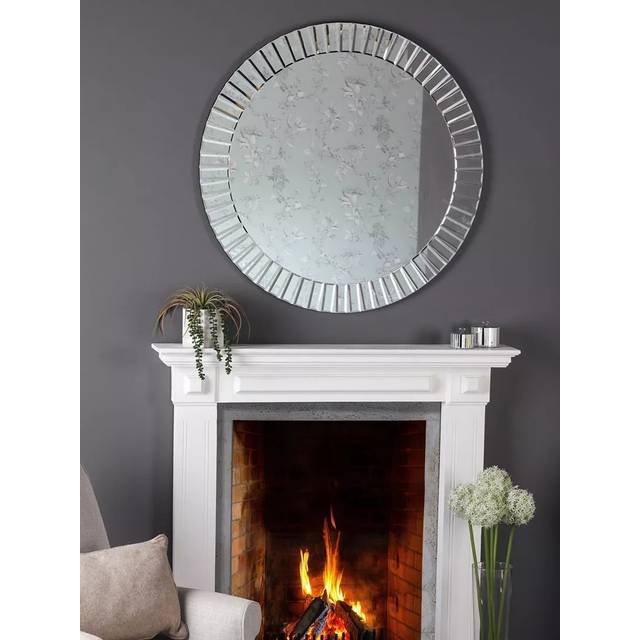 Laura Ashley Capri Bevelled Glass Round Wall Mirror, Clear