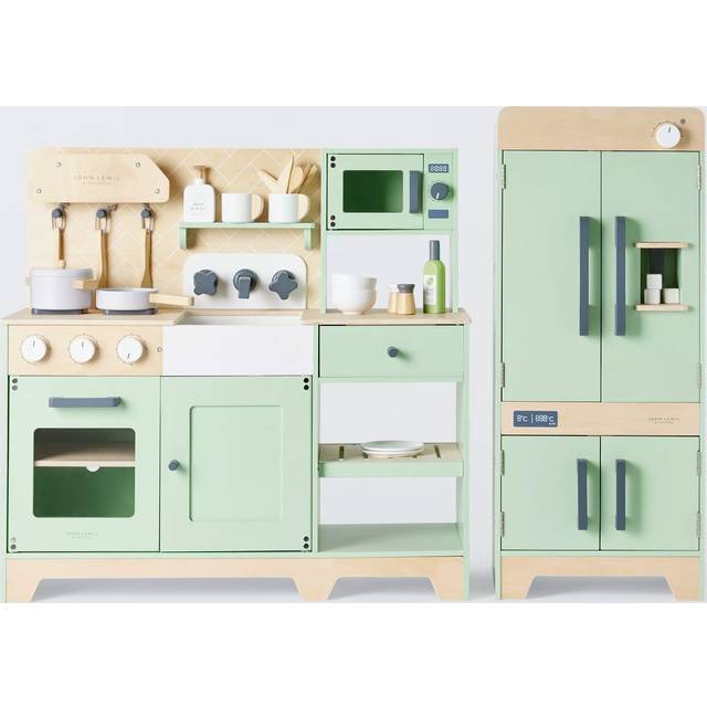 John Lewis Wood Deluxe Toy Kitchen with Fridge Freezer Play Set