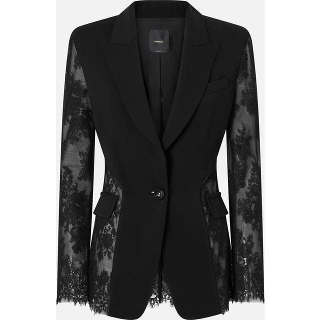 Black Classic Jacket with Lace Detailing