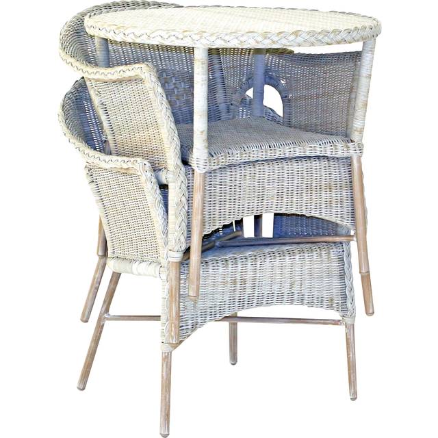 Daro Cebu 2-Seater Garden Bistro Table & Chairs Set, Antique White Wash