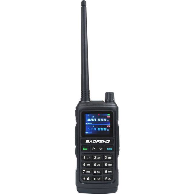 (Black) UV-17Pro GPS Walkie Talkie 108-136MHz Air Band VHF UHF 200-260MHz 350-355MHz FM Radio Six Bands Freq