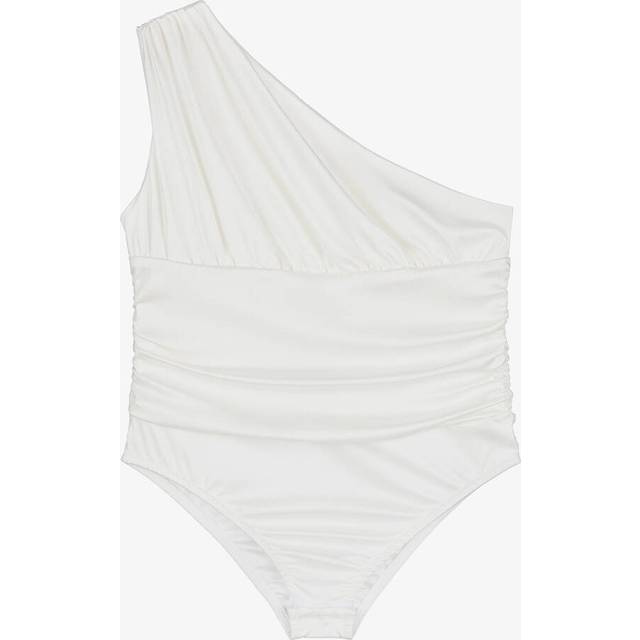 Fun & Fun Couture Girls White One Shoulder Bodysuit - 10 year