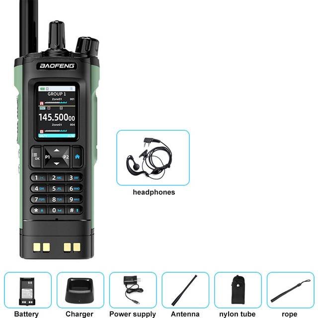 (Headset Setup) New UV-32 Walkie Talkie GPS 10W Bluetooth APP Programming Multi Band Wireless Copy Frequency Type-C