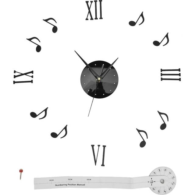 Frameless Wall Clock Note Fashion 3D Effect Self Adhesive Waterproof DIY Simple Wall Clock for