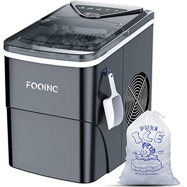 Isbitsmaskin, ismaskin med självrengörande funktion, 15 kg/24 h, 9 isbitar på bara 6 minuter. Tyst drift, Ice Cube Maker, isbitsberedare för användning i hushåll, kontor