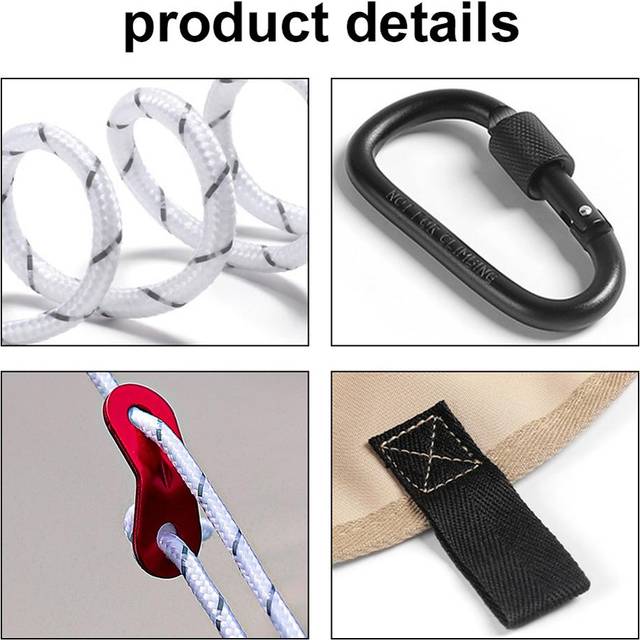 Utomhustält och Canopy Connect Cap Kit Canopy Build Connector Camping Vandring Picknick Tillbehörstält khaki