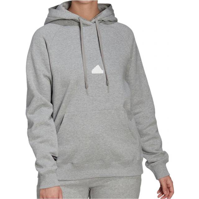 Adidas Solid Color Simple Sports Pullover Hoodie Long Sleeve Sweatshirt Women Tops Light-Grey HG4358 S