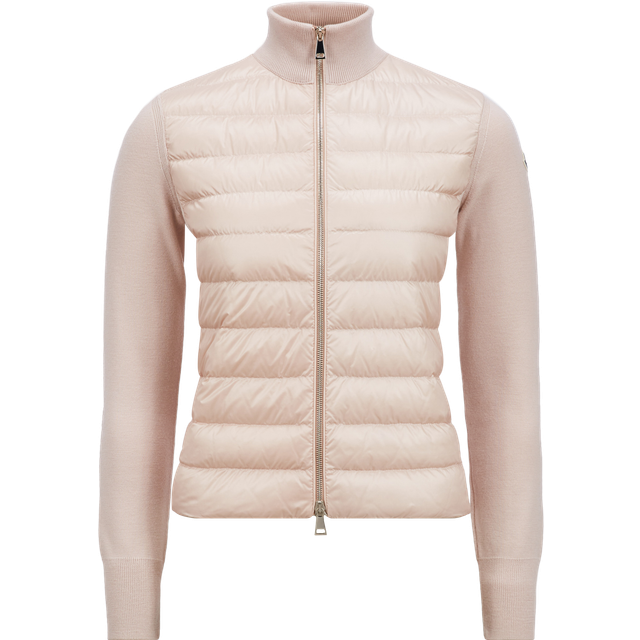 MONCLER COLLECTION Padded Wool Zip-Up Cardigan, Women, Pink, Size: XS