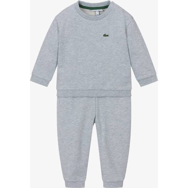 Lacoste Boys Grey Cotton Jersey Baby Tracksuit - 18 month