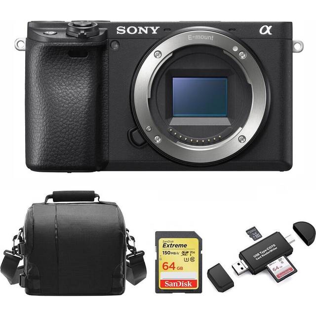 SONY A6400 Body Black + 64GB SD card + camera Bag + Memory Card Reader