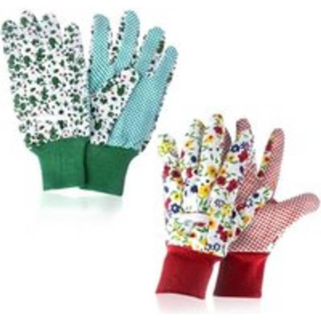 Cyslmuk - women gardening gloves two pairs of beautifully printed gardening gloves non-slip gloves for garden planting, pruning or household chores