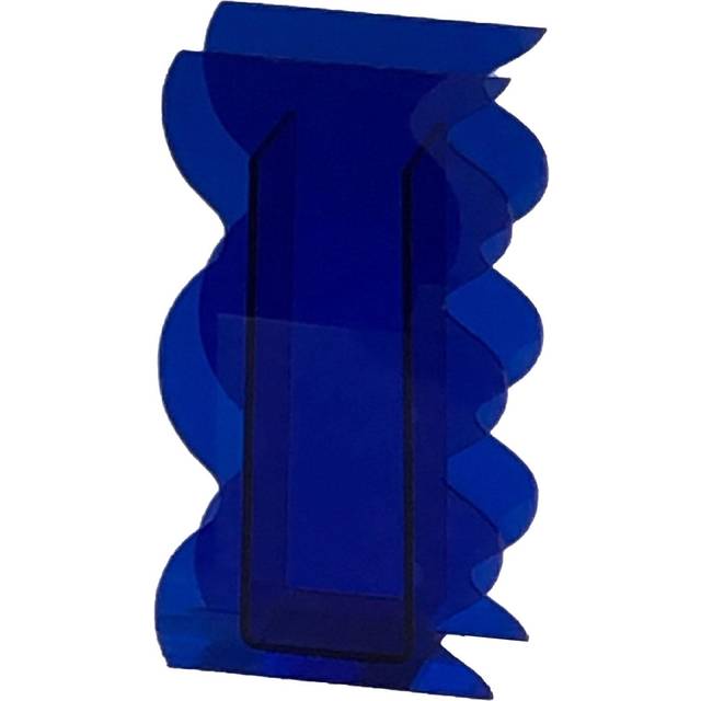 Flower Vase Modern Acrylic Decorative Unique Wavy Shape Vase for Bedroom Living Room Table Blue blue