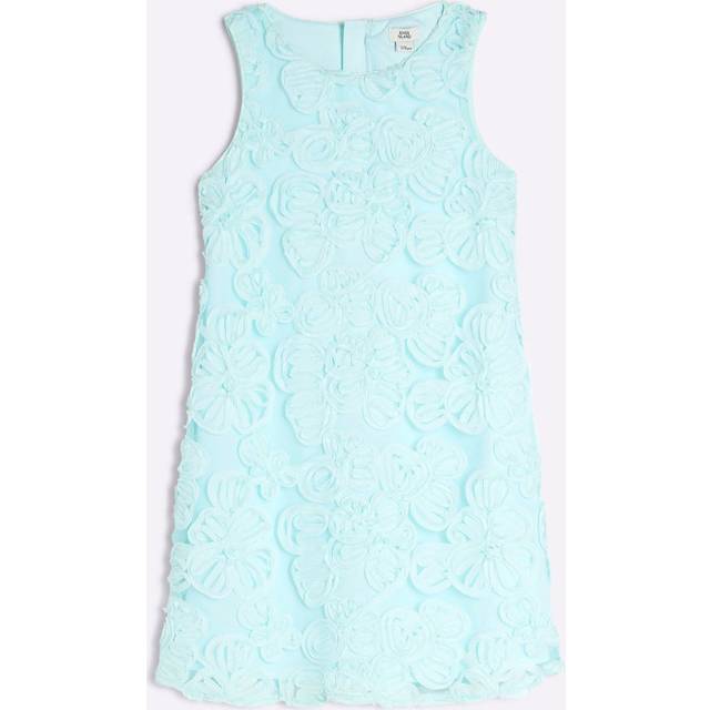 River Island Girls Blue 3D Flower Shift Dress - 5-6 Yrs