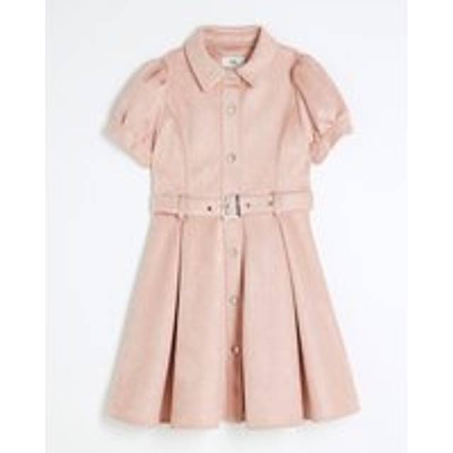 River Island Girls Pink Suedette Skater Dress - 6 Yrs