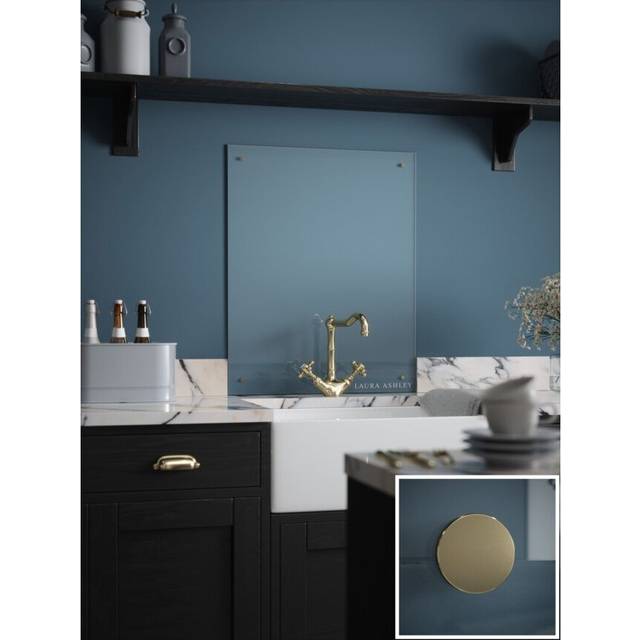 Laura Ashley Kitchen Splashback Clear Glass Cooker Sink Panel 90x75cm