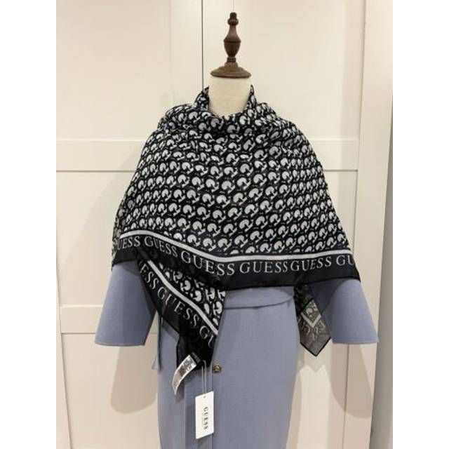 Authentic guess aieta 4g logo kefiah large scarf £50 black