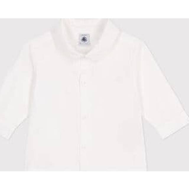 Petit Bateau Plain Bomullsskjorta Ecume 6 months  Vit  6 månader  man