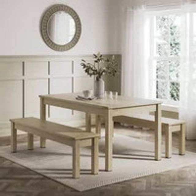Olney 6 Seater Dining Table and Bench Set - Oak