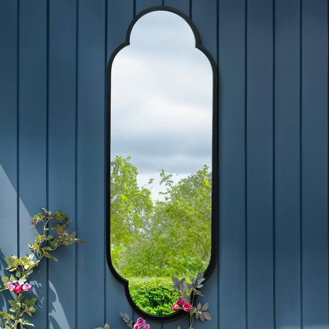 Duplici Oval Indoor Outdoor Full Length Wall Mirror - Black