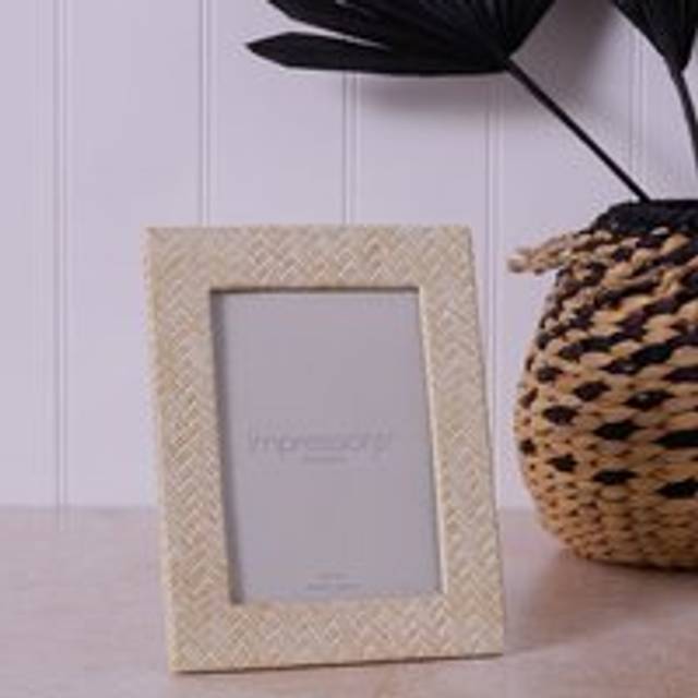 Impressions Woven Photo Frame - White