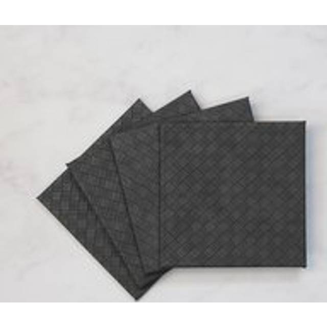 Set of 4 Grey Weave Faux Leather Coasters