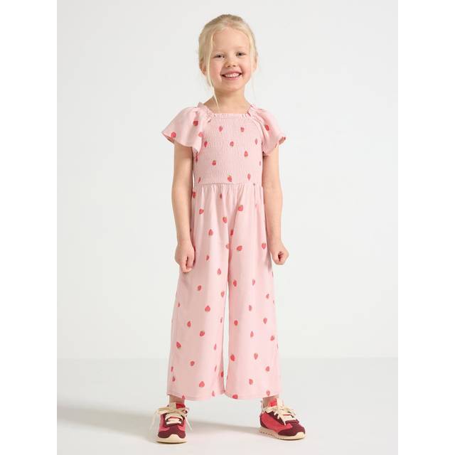 LINDEX Jumpsuit Ss Smock Aop |Rosa |104