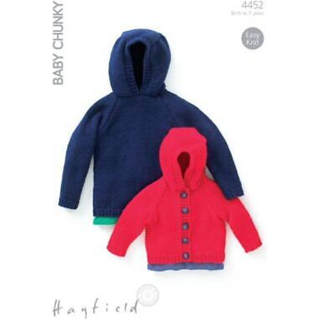 Sirdar knitting pattern - hayfield baby chunky, sweater and jacket 4452