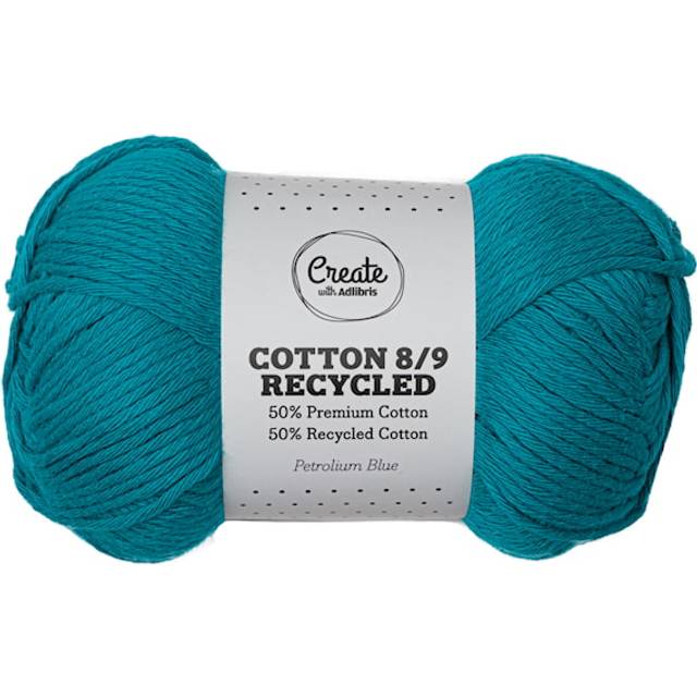 Cotton 8/9 Garn 100g Recycled Petrolium Blue A176 Adlibris