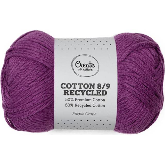 Cotton 8/9 Garn 100g Recycled Purple Grape A127 Adlibris