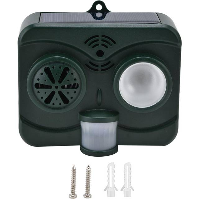 Ultrasonic Animal Repeller Waterproof Solar Bird Repellent Flashing Light for Garden 3.7V