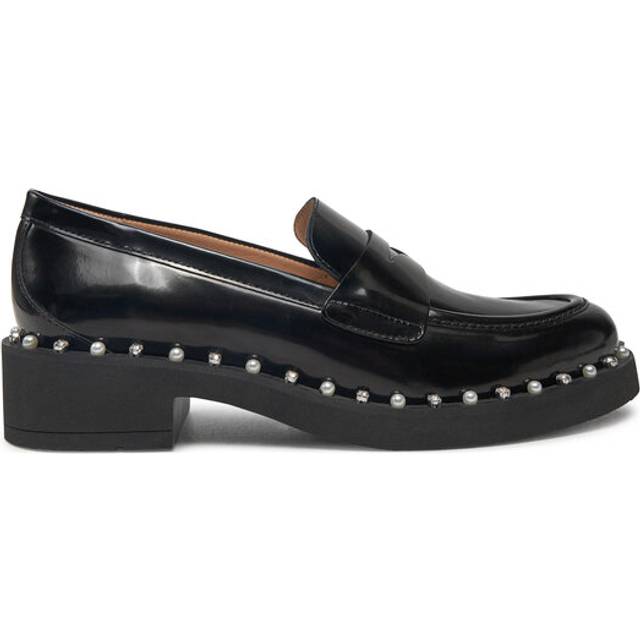 Stuart Weitzman, REVERIE LOAFER, FLATS AND LOAFERS, BLACK, SPAZZOLATO