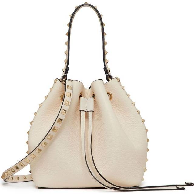 Valentino Garavani Women's Rockstud Drawstring Bucket Bag in Ivory | Size UNI | WB0L31 (UNI)