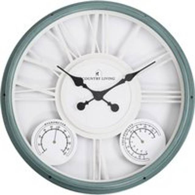 Country Living Indoor Outdoor Skeleton Wall Clock - Pastel Blue