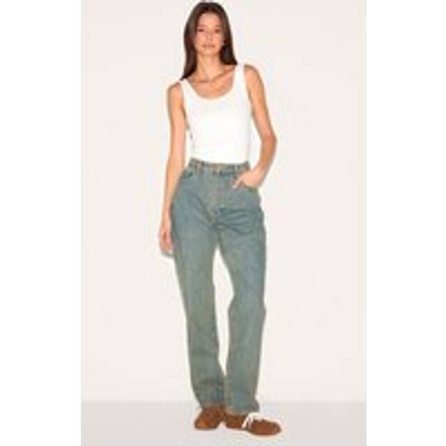 Vintage High Waist Straight Leg Jeans, Vintage Wash - 6