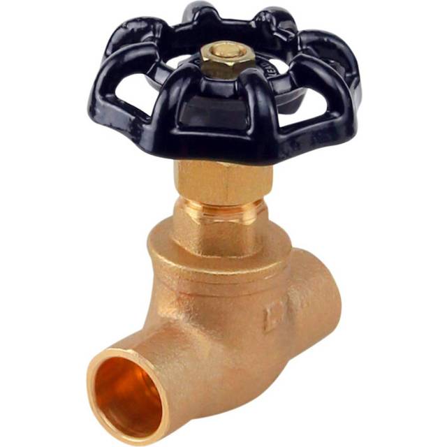 Short Globe Style Stop Valve3/4 in.  Sweat Connections  Brass No Lead
