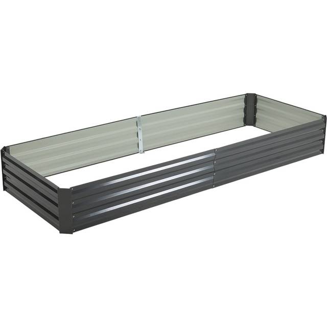 Living and Home Black Rectangle Steel Raised Garden Bed 240 x 88cm - 30 x 240 x 88cm