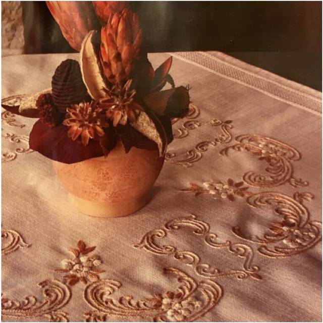 Decorative Patterned Stamped Tablecloth Embroidery Kit