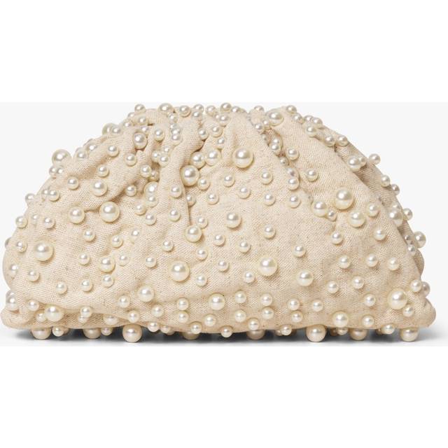 DAY ET Day Pearl Linen Clutch |Beige |One Size