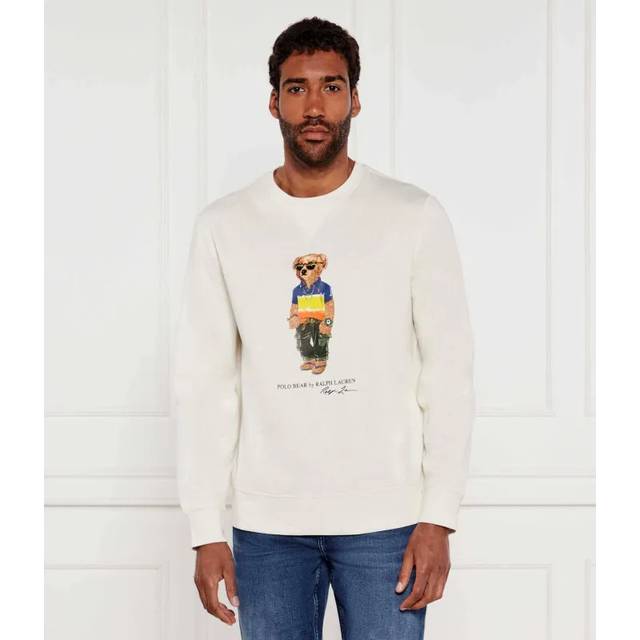Polo Ralph Lauren, Sweatshirts & Hoodies, Herr, L, Bomull, Polo Bear Print Bomullsweatshirt - white (L)
