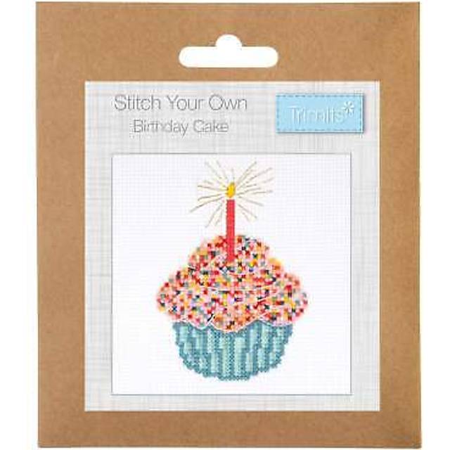 Trimits mini counted cross stitch kit: birthday cake