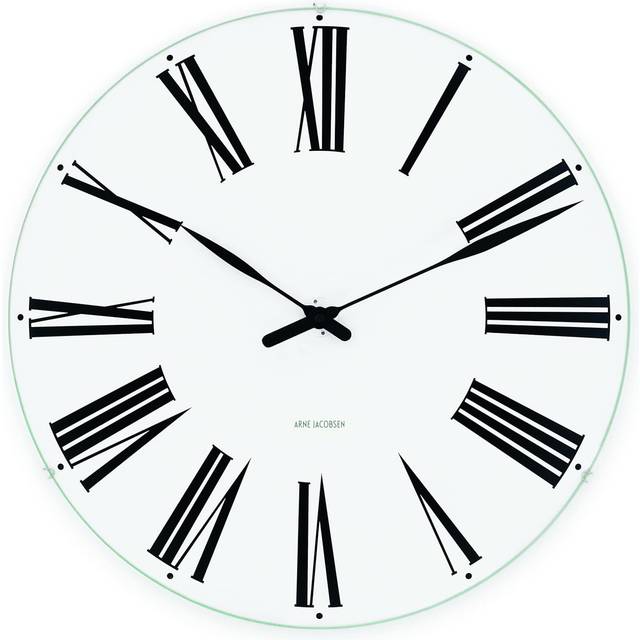 ARNE JACOBSEN 16cm Wall Clock Scandinavian Design Design without Second ROMAN 43622 White (Quiet Hand) vit