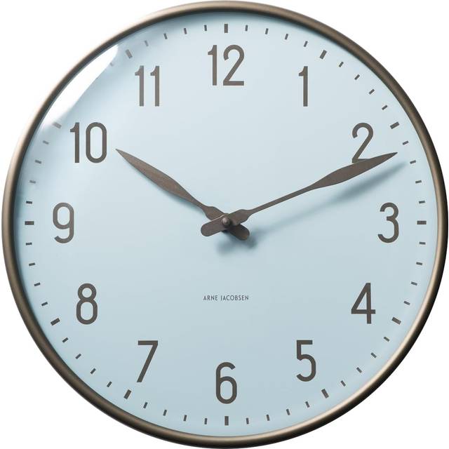 ARNE JACOBSEN 21cm Wall Clock Scandinavian Design Design without Second STATION 43637 SAS Royal Blue (Silent Hand) kungsblå färg