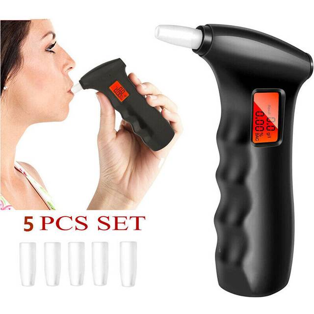 Breath Alcohol Tester LCD Digital Police Breathalyzer Analyzer Detector Meter