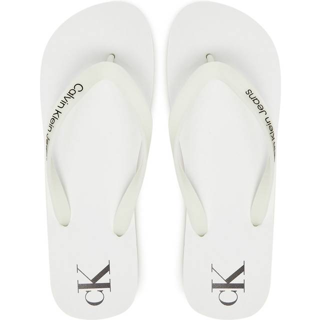 Men's Calvin Klein BEACH SANDAL TRANSPA Mens Sandals Bright White/Black - Size: 9